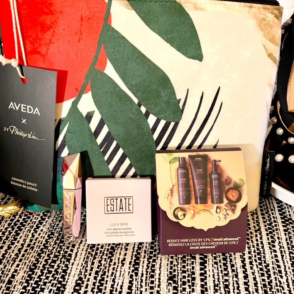 Limited X-Large Aveda & 3.1 Philip Lim Designer Soft Velour Catch-All Zipper Bag